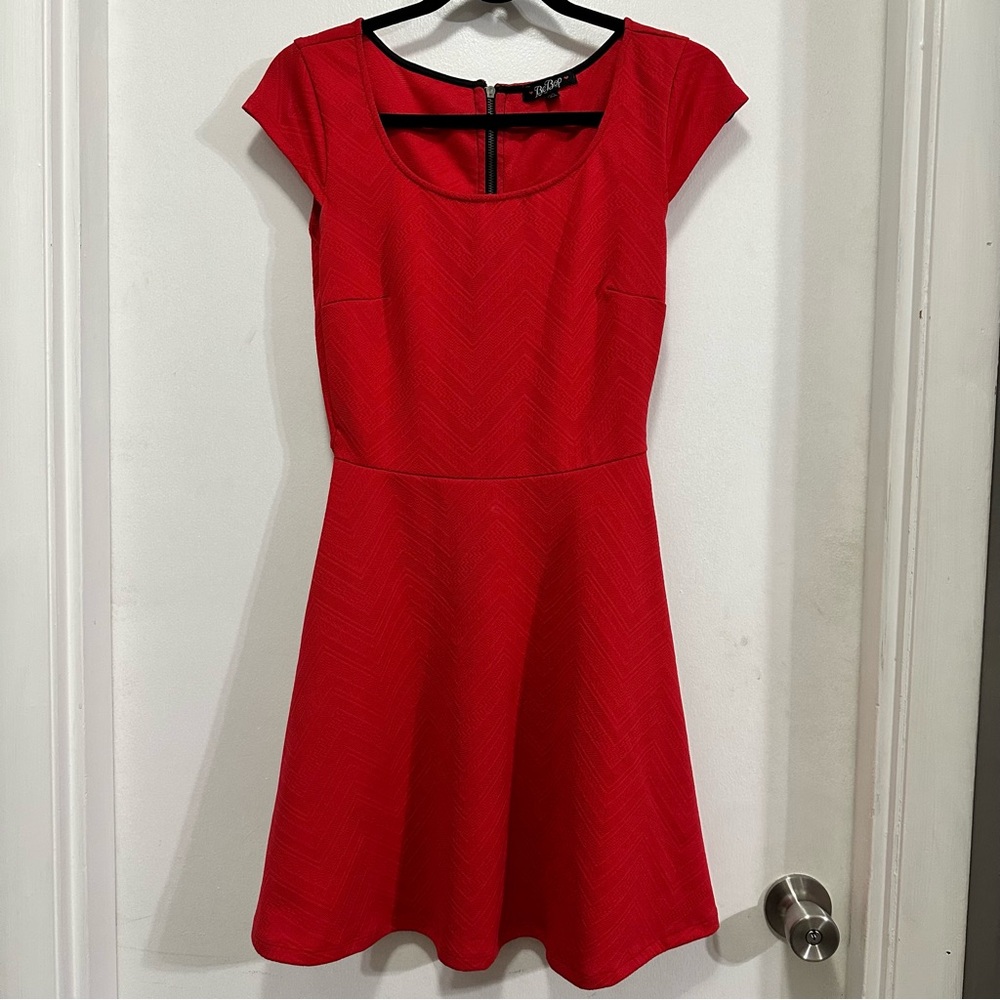 BeBop Junior’s Elegant Red Cap Sleeve Mini Dress